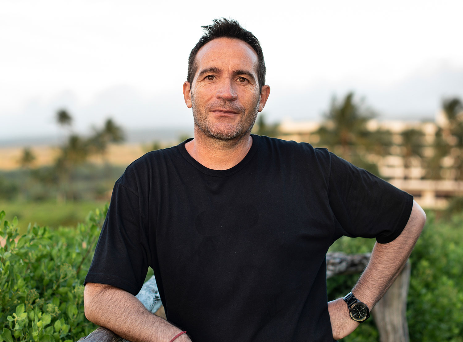 man in black shirt