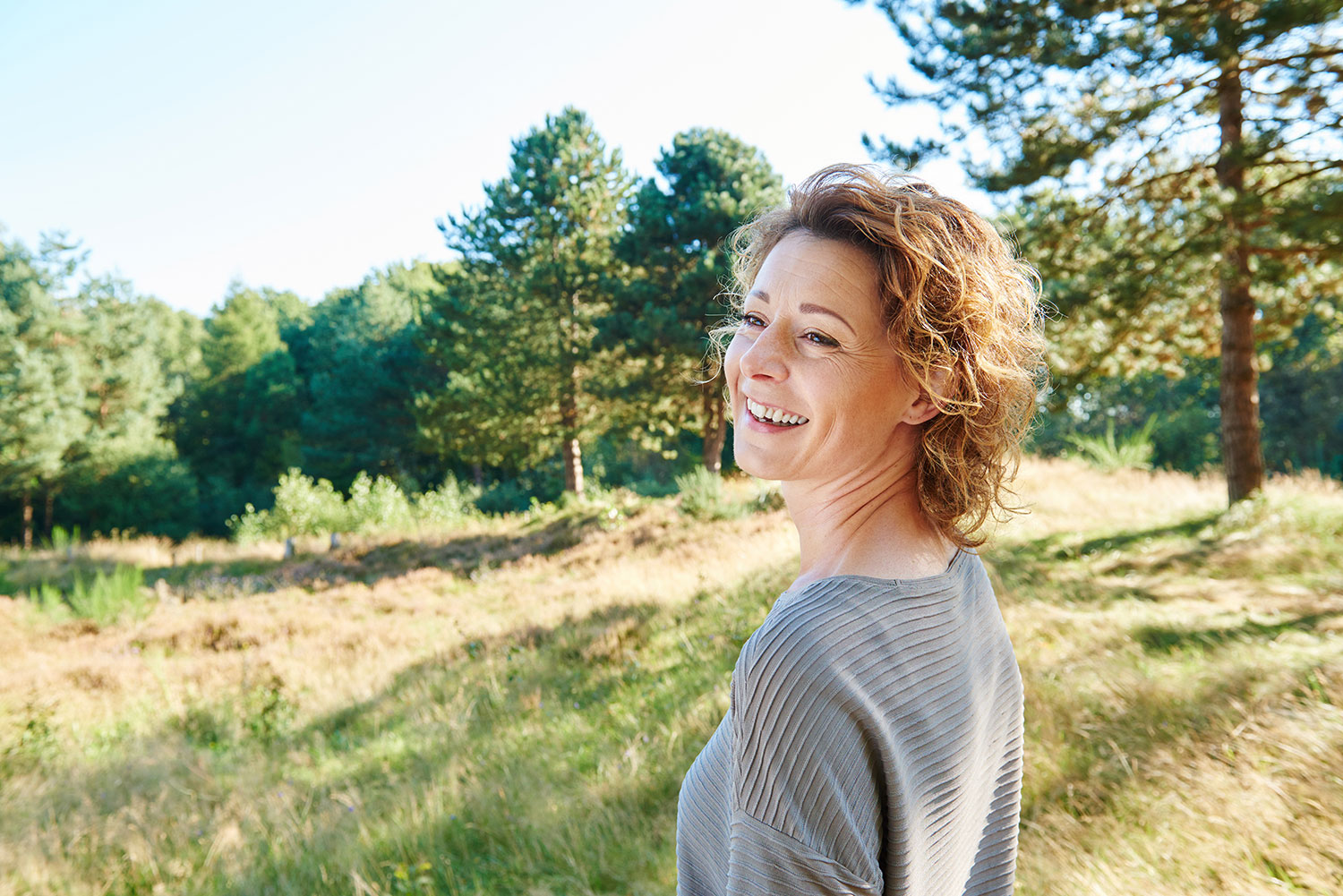 smiling middle aged woman